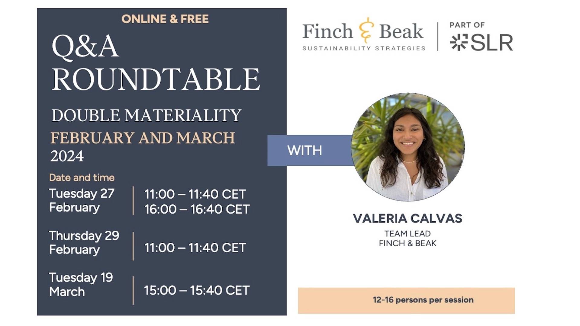 Double Materiality Roundtables - February & March 2024